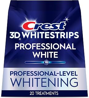 Crest 3D Whitestrips Professional White At-home Teeth Whitening Kit, 20 Treatments, 18 Levels Whiter