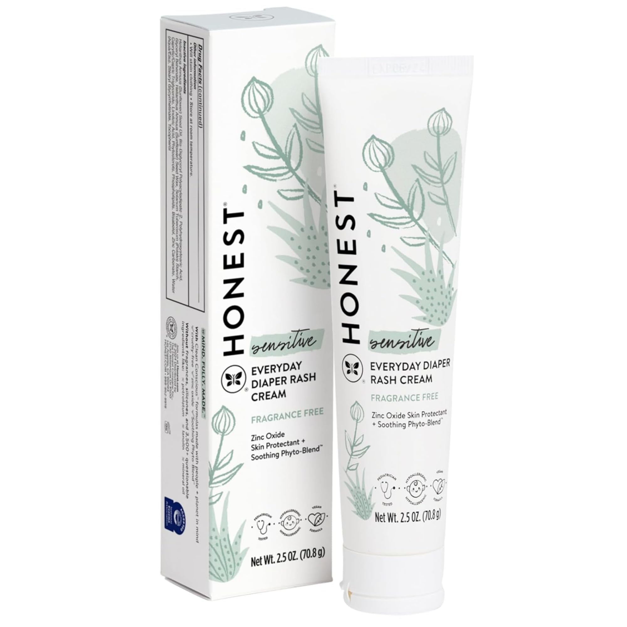 The Honest Company Diaper Rash Cream, Hypoallergenic, Cruelty-Free, 2.5 oz | Dia