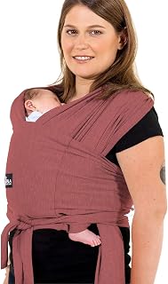 Koala Babycare Baby Sling Easy to Wear - Certified Ergonomic Support - Multi-Purpose Stretchy Baby Carrier Suitable up to 9 kg - Baby Wrap Carrier for Newborn - Bordeaux - Registered Design