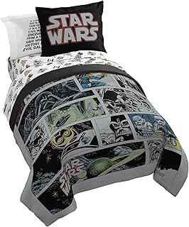 Star Wars Twin Comforter Set 5 Piece Soft Bedding for Boys, Multi