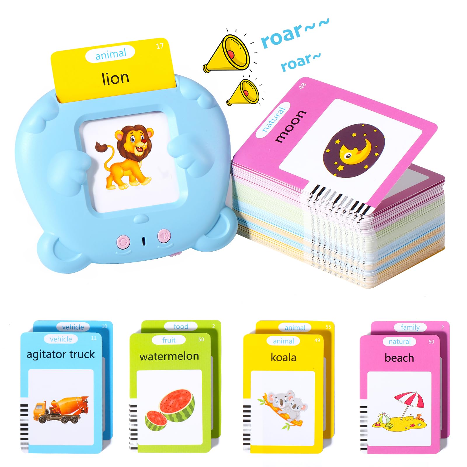 Oderra Talking Flash Cards for Toddlers, 224 Words