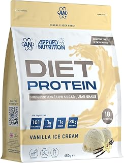 Applied Nutrition Diet Whey - High Protein Powder Supplement, Low Carb & Sugar, for Weight Management with CLA, L Carnitine, Green Tea (450g - 18 Servings) (Vanilla)