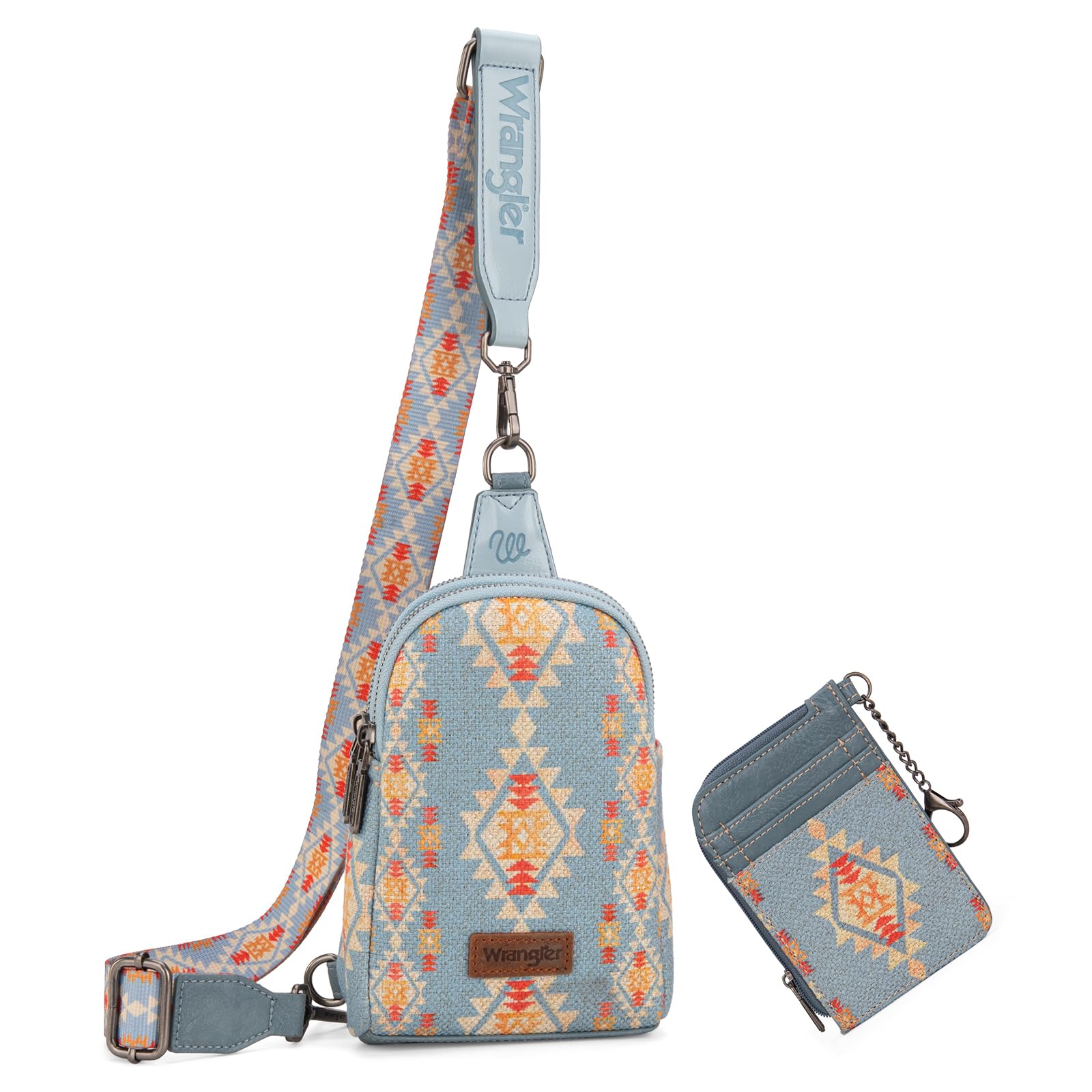 Wrangler Aztec Crossbody Sling Bags for Women Wallet Set