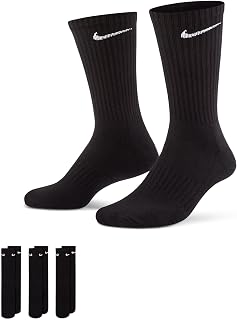 Nike SX7664 Socks, Everyday, Cushion, Crew Socks, Set of 3 Pairs