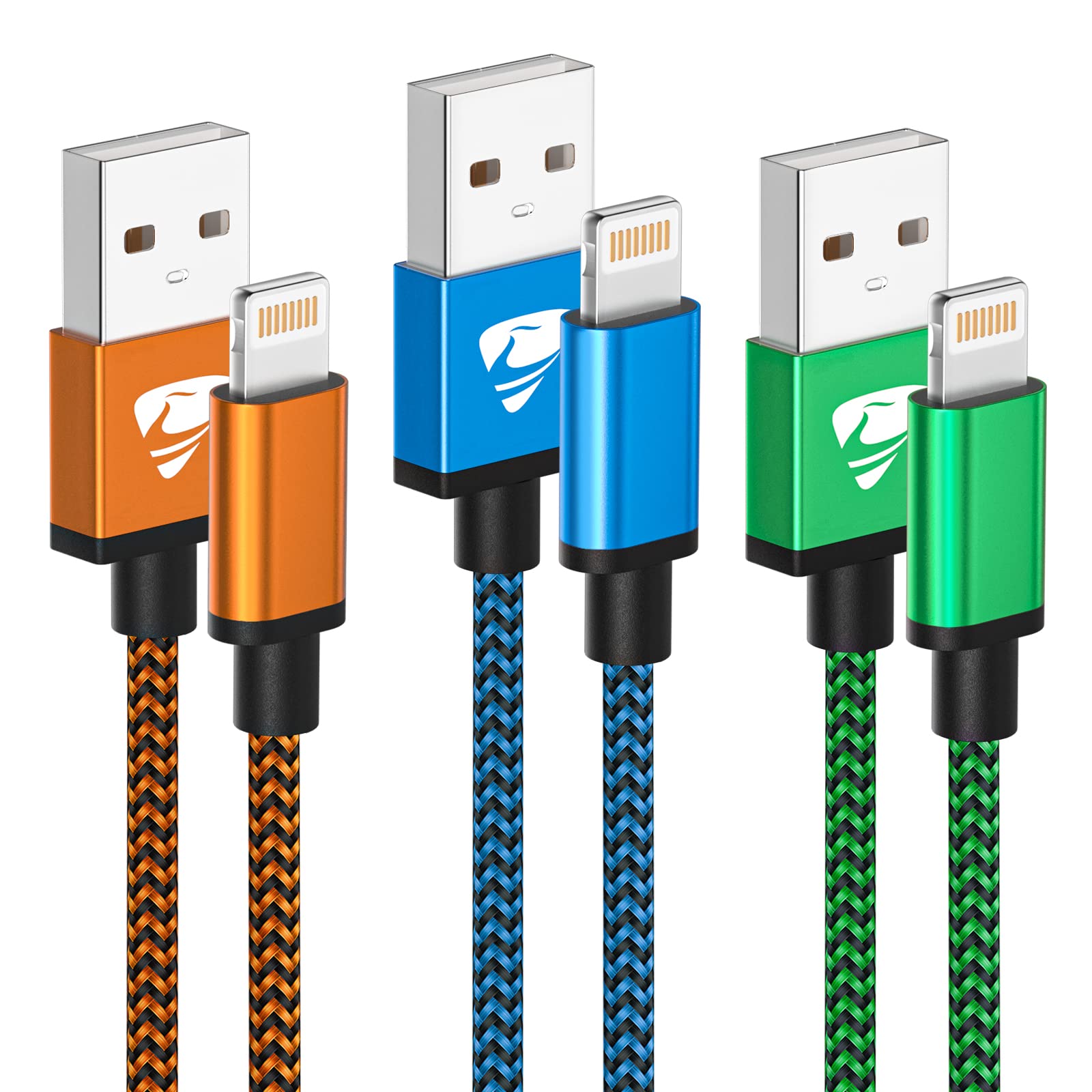 3Pack 2M iPhone Charger Cable, Long iPhone Charging Cable MFi Certified Lightnin