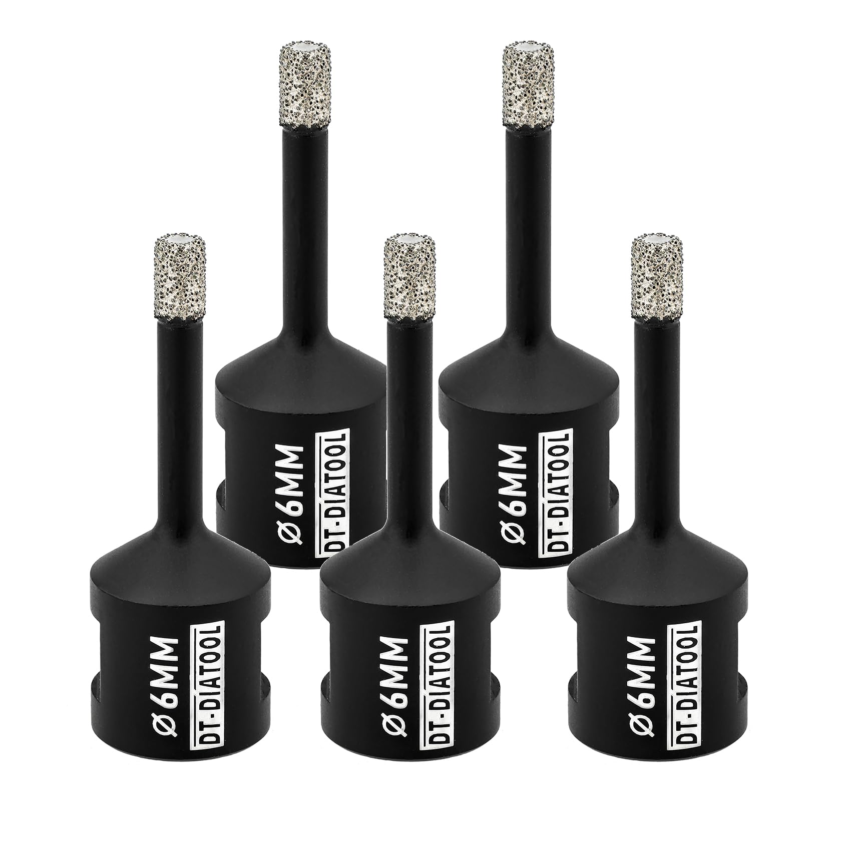 DT-DIATOOL Diamond Drill Bit 5PCS 6mm Hole Saw for Dry Drilling Tile Porcelain M