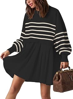 Womens Oversized Sweater Dress Spring Fall Relaxed Sweatshirts Mini Dresses