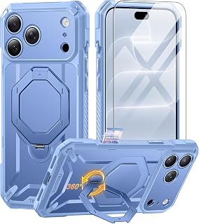 TONGATE for iPhone 18 Pro Max Case, with 360° Spin Magnetic Stand, Glacier