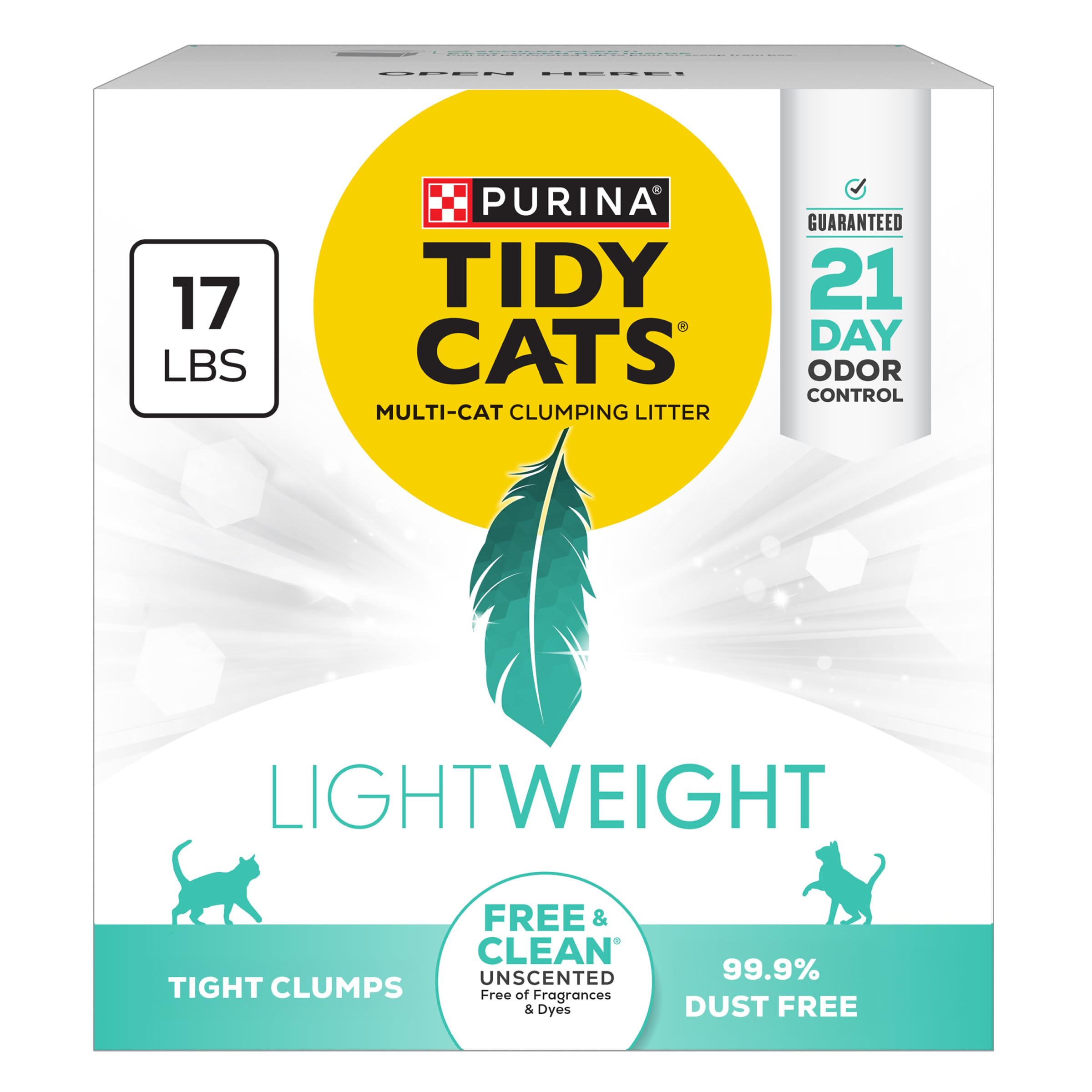 Purina Tidy Cats Low Dust Clumping Cat Litter, LightWeight Free & Clean Unscente