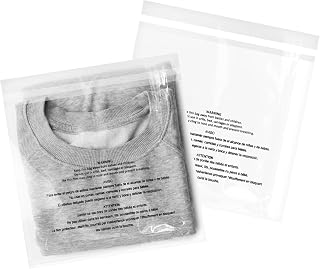 iMailer - 200 Pcs - 8" x 10",Clear Poly Bags with Suffocation Warning