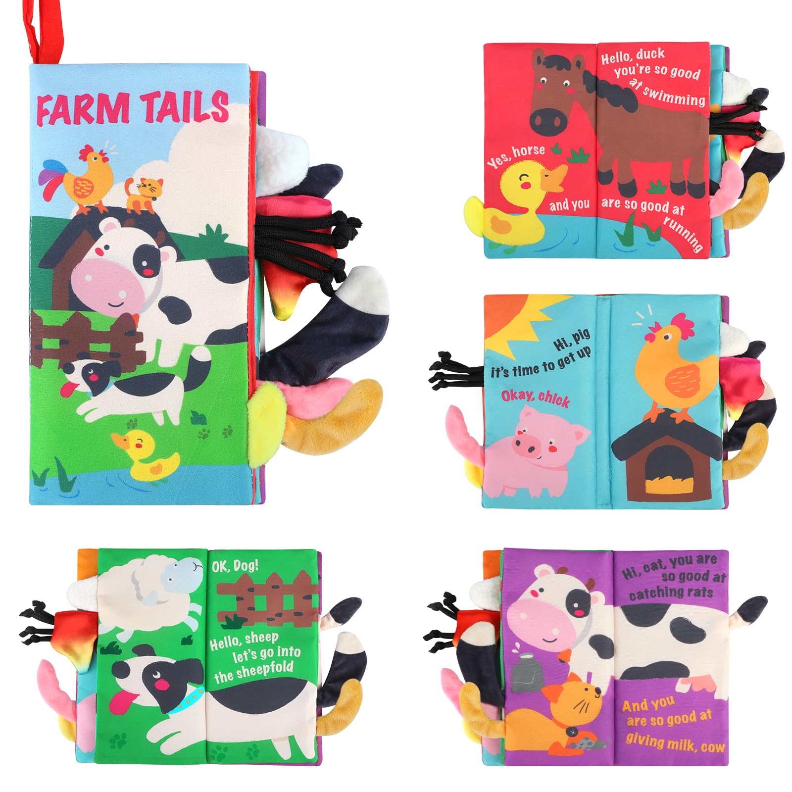 beiens Baby Books Toys, Touch and Feel Crinkle Cloth Books for Babies, Baby Esse