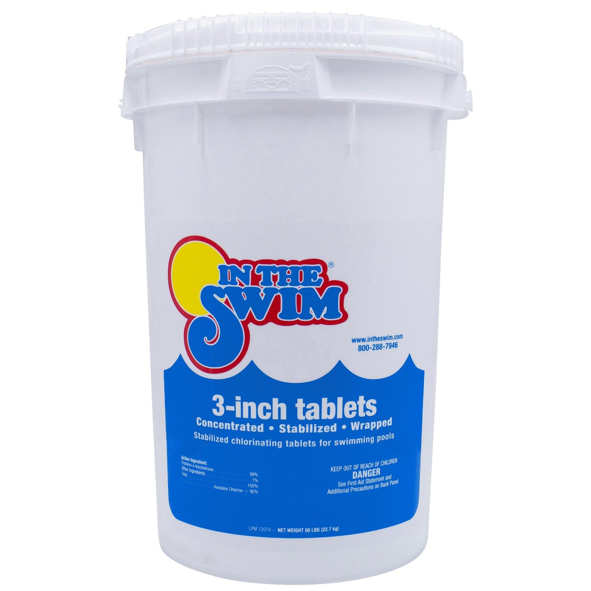 In The Swim 3 Inch Stabilized Chlorine Tablets - 50 Pounds | Individually Wrappe