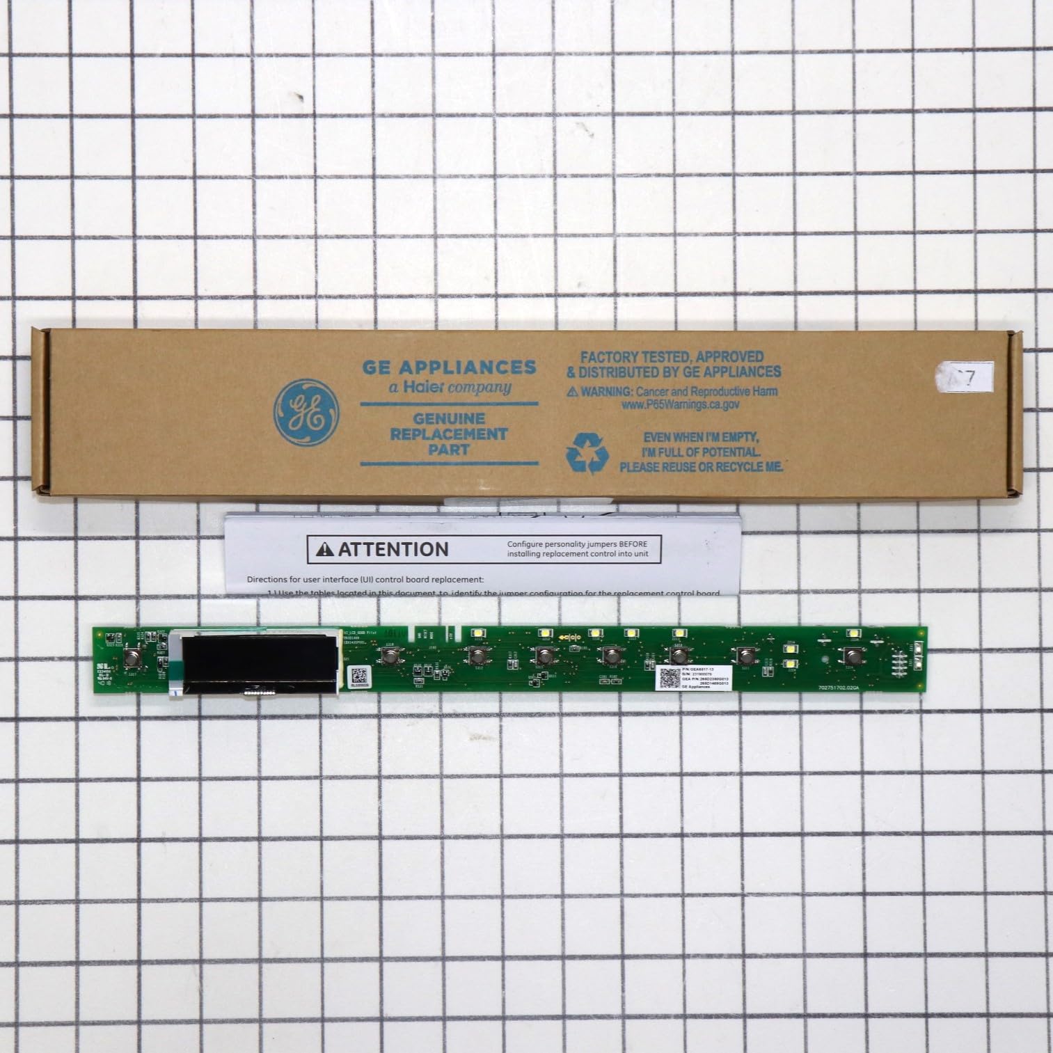 WD21X31901 Dishwasher User Interface Control Board