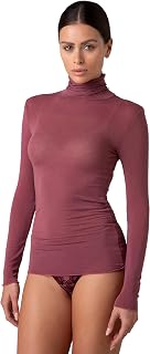 Lovable Modal and Cashmere Long Sleeve Sweater with Mock Neck