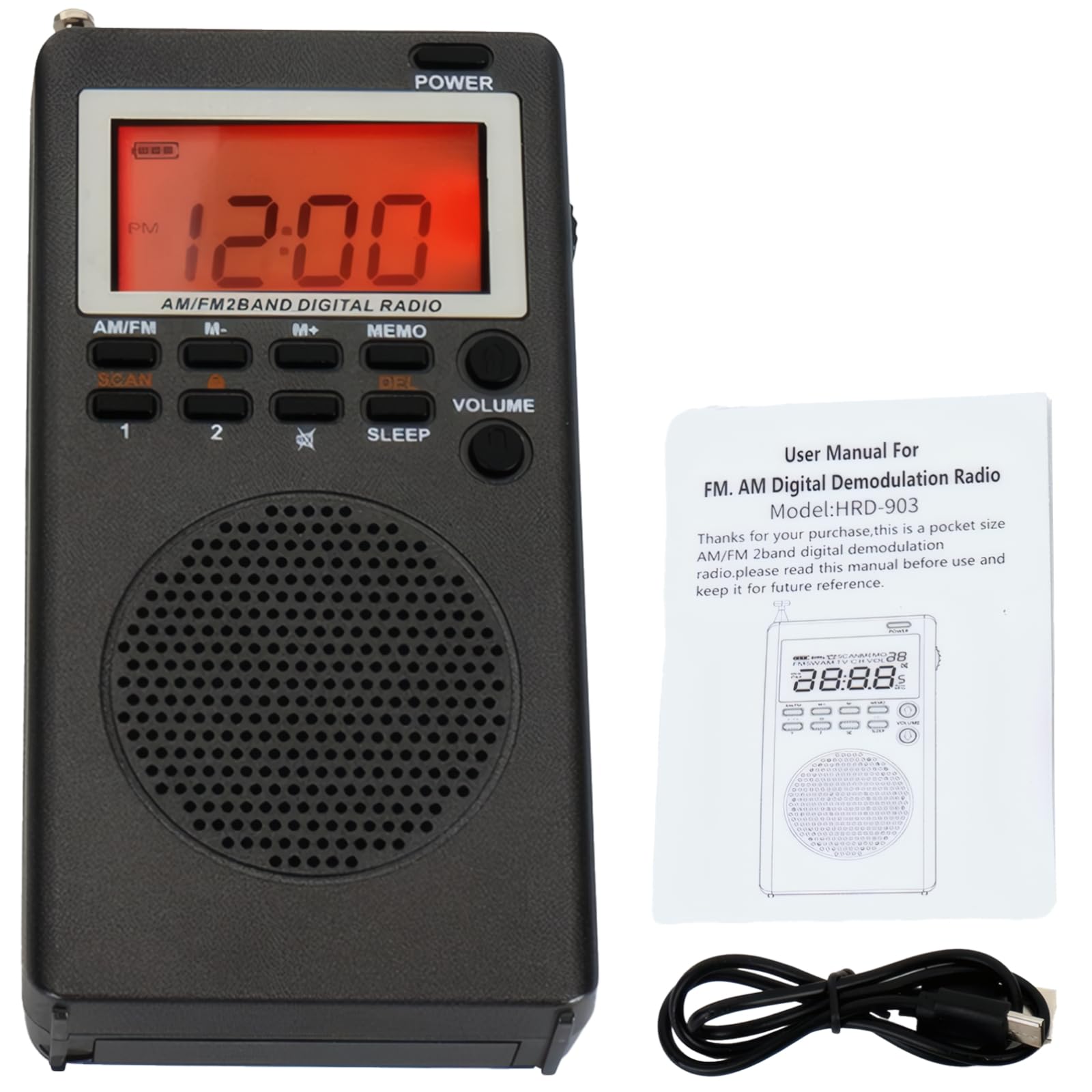 Portable Radio, Spirit Box for Field Investigations, Mini AM/FM Radio with LED D