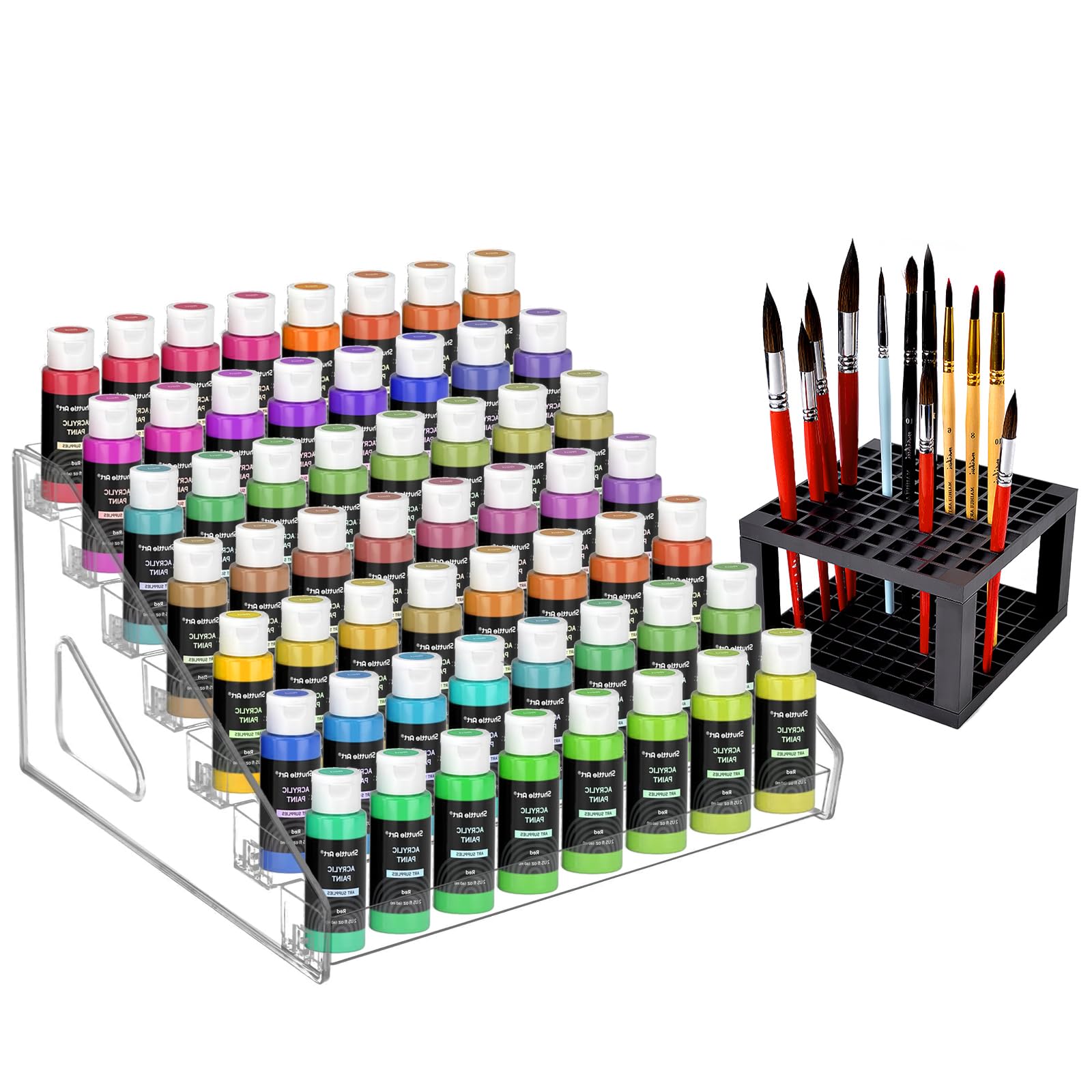 UpChoNice 7-Layer Clear Acrylic Paint Holder Storage & Brush Organizer | Easy As