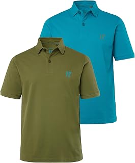 JP 1880 Menswear Big & Tall Plus Size L-8XL 2 Pack of Polo Shirts, Combed Cotton piqué 704317