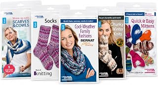 Leisure Arts Fashion Accessories Knit Book Collection, 5pc | 5 knit fashion accessories books. Scarves, cowls, mittens, socks and chunky knits. Warm-weather and cool-weather designs.