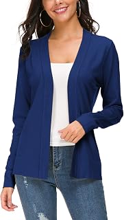 EXCHIC Women's Casual Long Sleeves V-Neck Open Front Knit Cardigan