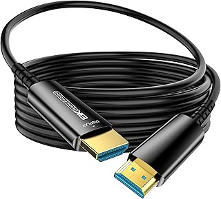 Fiber Optic HDMI Cable 50 FT, 8K Thin HDMI 2.1 Cable, HDMI Cord 48Gbps Ultra High Speed, 8K@60Hz 4K@240Hz, Dynamic HDR, eARC, HDCP 2.2&2.3, 3D, Compatible for PS4/5/Xbox/TV//Monitor/Projector