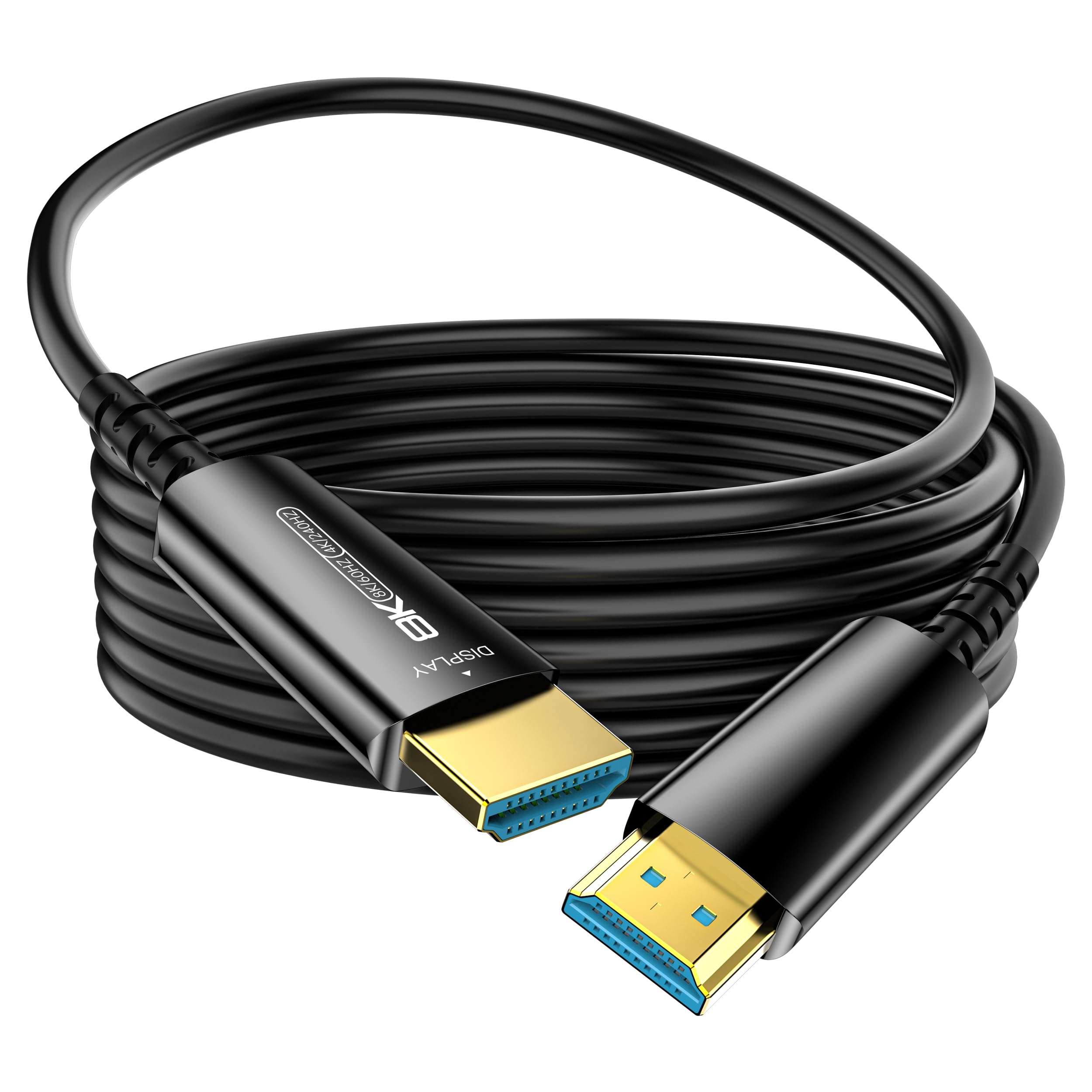 Fiber Optic HDMI Cable 50 FT, 8K Thin HDMI 2.1 Cable, HDMI Cord 48Gbps Ultra Hig