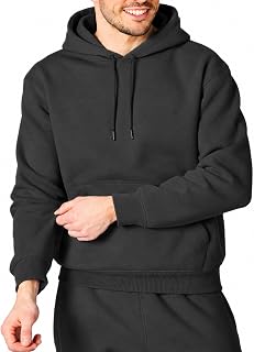 RIPT Men's Fleece Hoodie Pullover with Pockets and Drawstring, Long Sleeve Soft Sweatshirt for Gym Fitness Loungewear