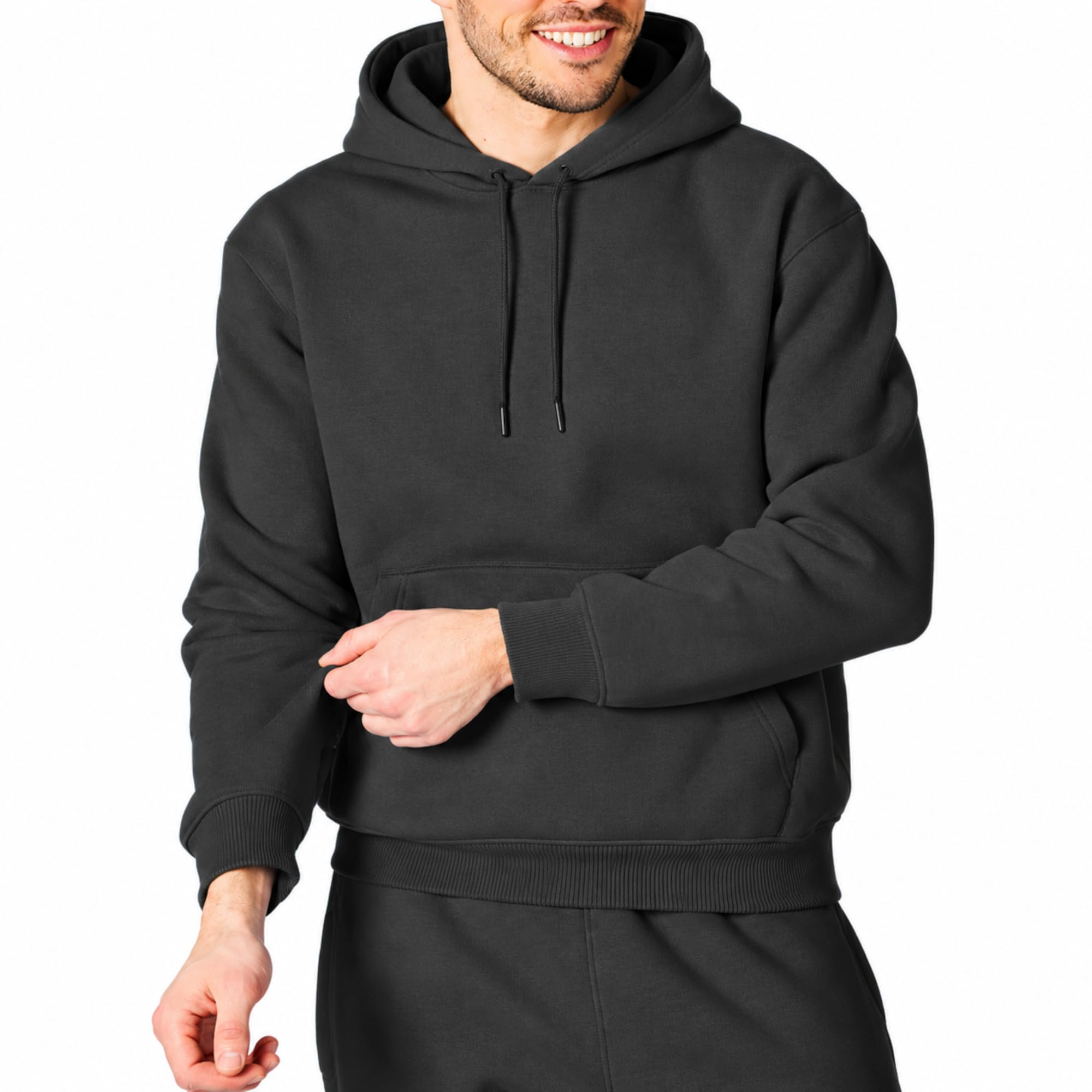 RIPT Men's Fleece Hoodie Pullover with Pockets and Drawstring, Long Sleeve Soft 