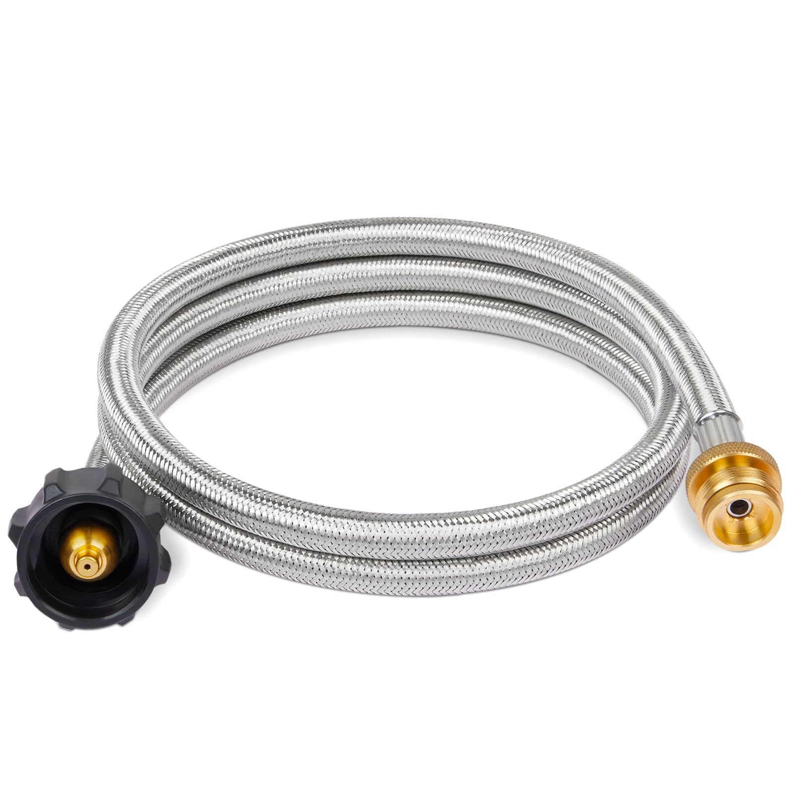 SHINESTAR 5FT Propane Hose Adapter Tank Stainless Steel Braided | Converts 1lb A
