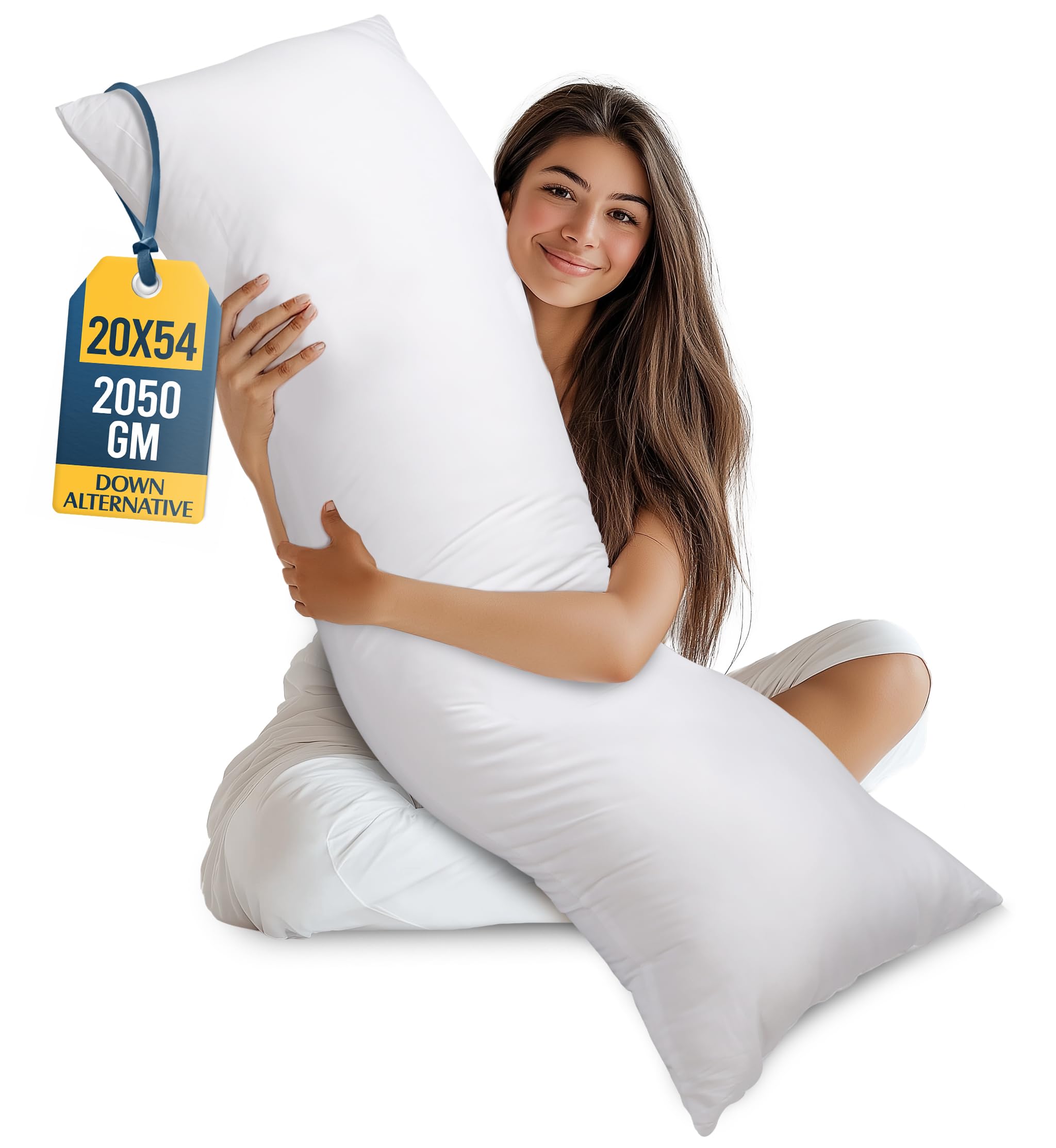 Utopia Bedding Full Body Pillow for Side Sleeper, White Long Pillow for Bed | La