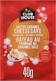 Club House Dessert Mix, Salted Caramel Cheesecake, 40 g | Sweet & Tangy Caramel Cheesecake Flavour with Hint of Salt, Easy No-Bake Cheesecake, No Artificial Colours or Flavours