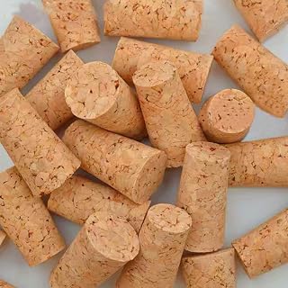 30 Pack Natural Soft Wood Corks, Tapered Cork Wooden Beer Bottle Stopper for Wine Making Craft, Leakproof