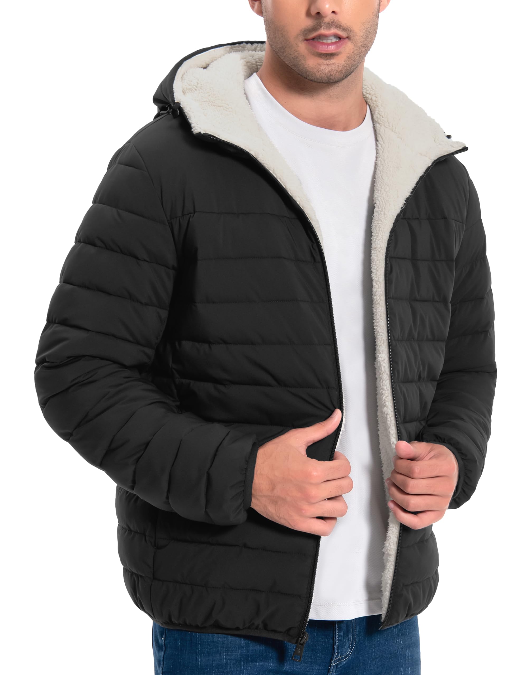 Pioneer Camp mens winter puffer jacket sherpa lined water resistant medium weigh