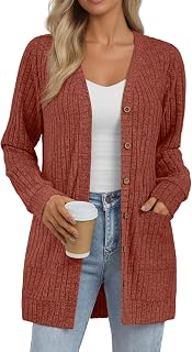 AUTOMET Womens Fall Long Cardigan Sweater Lightweight Soft Outfit 2026