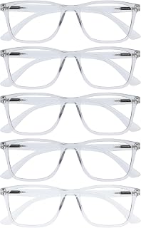 OPULIZE NYX Blue Light Blocking Reading Glasses - Rectangular Frame - UV Anti-Glare Eyewear - Improve Sleep Computer Gaming - Reduce Headaches Eyestrain Protection - Rectangular Frame - Mens Womens