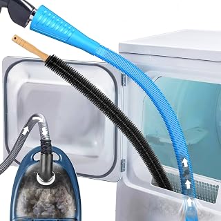 Sealegend 2 Pieces Dryer Vent Cleaning Kit, Flexible Lint Vacuum Hose Attachment and Lint Brush Lint Remover Power Washer, Blue