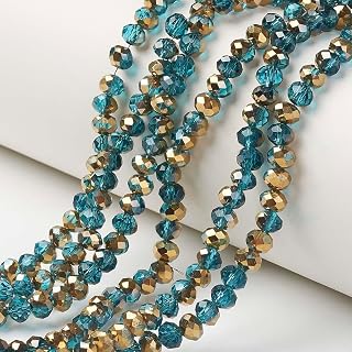 85pcs 6x5mm Cornflower Blue Faceted Rondelle Glass Beads for DIY Jewellery Making