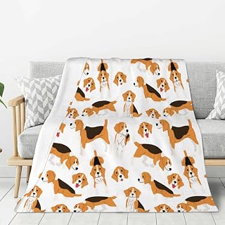 Beagle Dog Blanket Super Soft Fleece Throw Blanket Warm and Cozy Lightweight Bed Blanket for Couch, Sofa, Camping, and Travel All Season Blankets Gifts 50" x40
