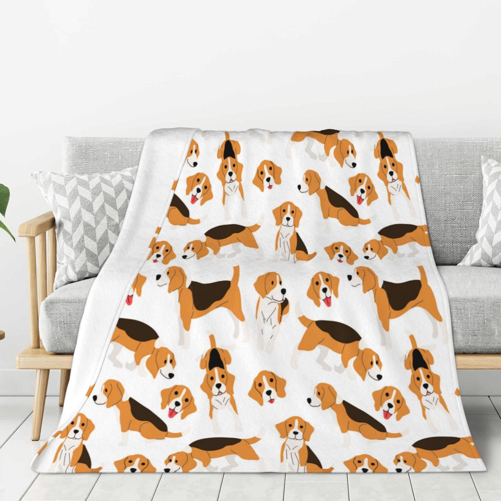 Beagle Dog Blanket Super Soft Fleece Throw Blanket Warm and Cozy Lightweight Bed