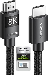 UGREEN HDMI 2.1 Cable Certified 10K 8K 4K@240/144/120Hz eARC Dolby Atmos,2M | 48Gbps Ultra High Speed,VRR,HDR10+,Dolby Vision,HDCP 2.3,For PS5 PS4 Xbox Series S/X Soundbar TV Laptop Gaming Monitor DVD PC