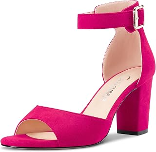 Castamere Women's Block Chunky Mid Heel Open Toe Strappy Ankle Sandals