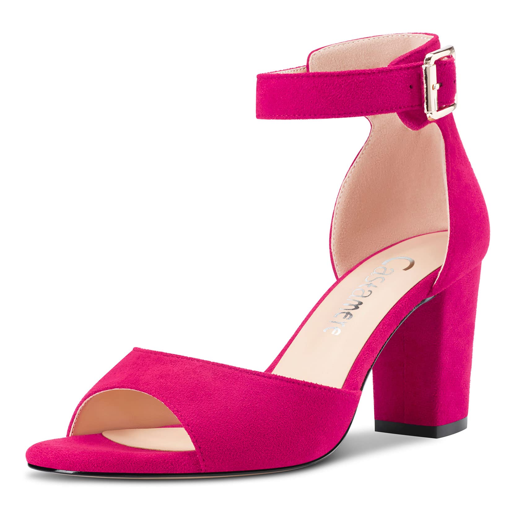 Castamere Women's Block Chunky Mid Heel Open Toe Strappy Ankle Sandals