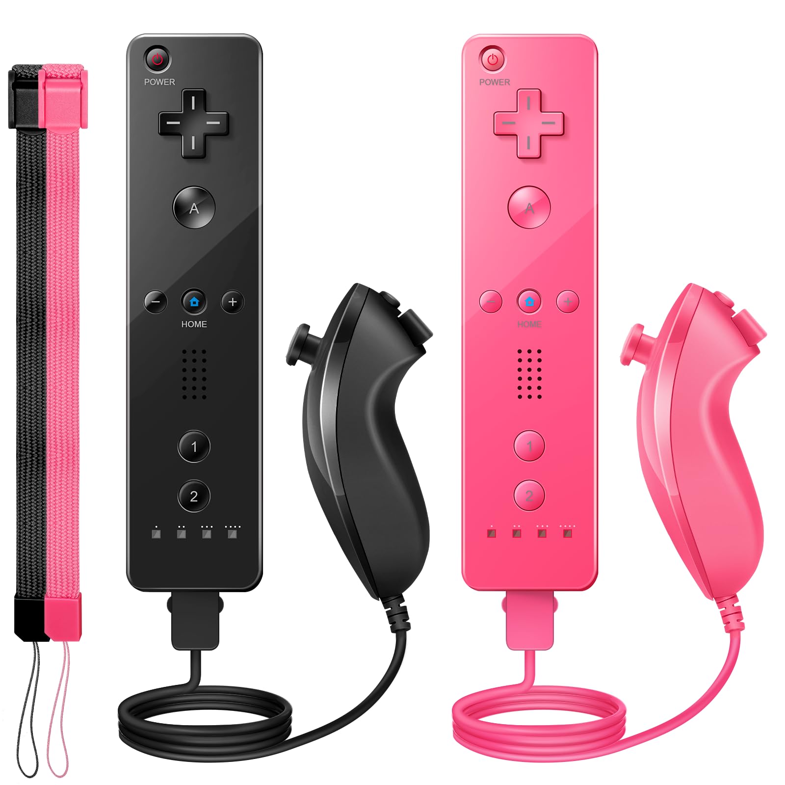 PGYFDAL Wii Controller 2 Pack, Wii Remote Controller and Nunchuck Joystick with 