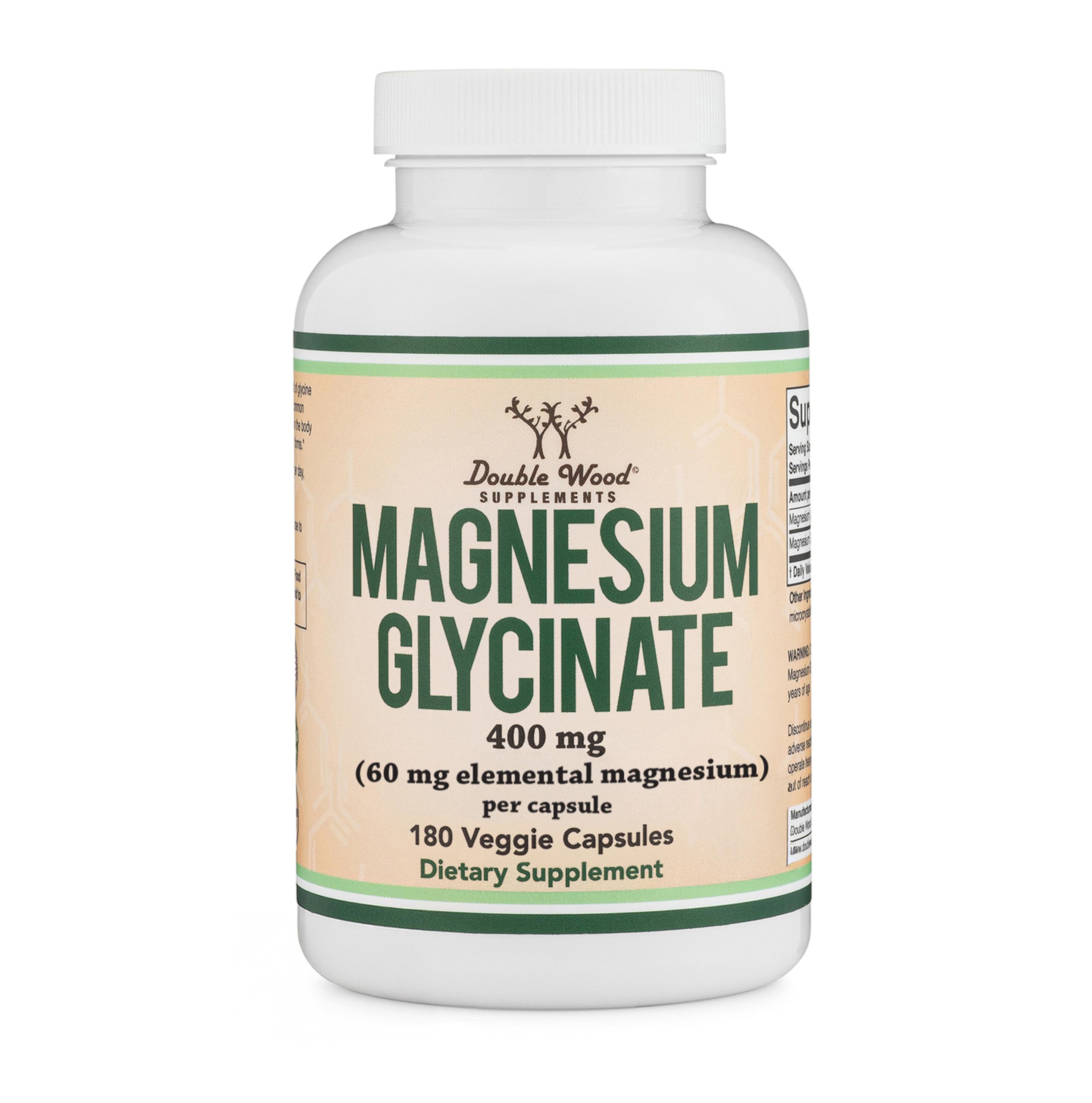 Magnesium Glycinate 400mg, Chelated Magnesium Supplement, 180 Capsules | Highly 