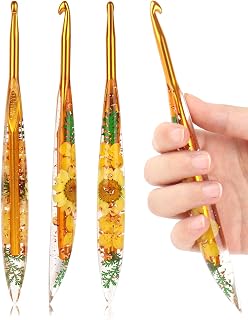 Coopay Crochet Hooks, 6mm Ergonomic Crochet Hook with Floral Plastic Grips