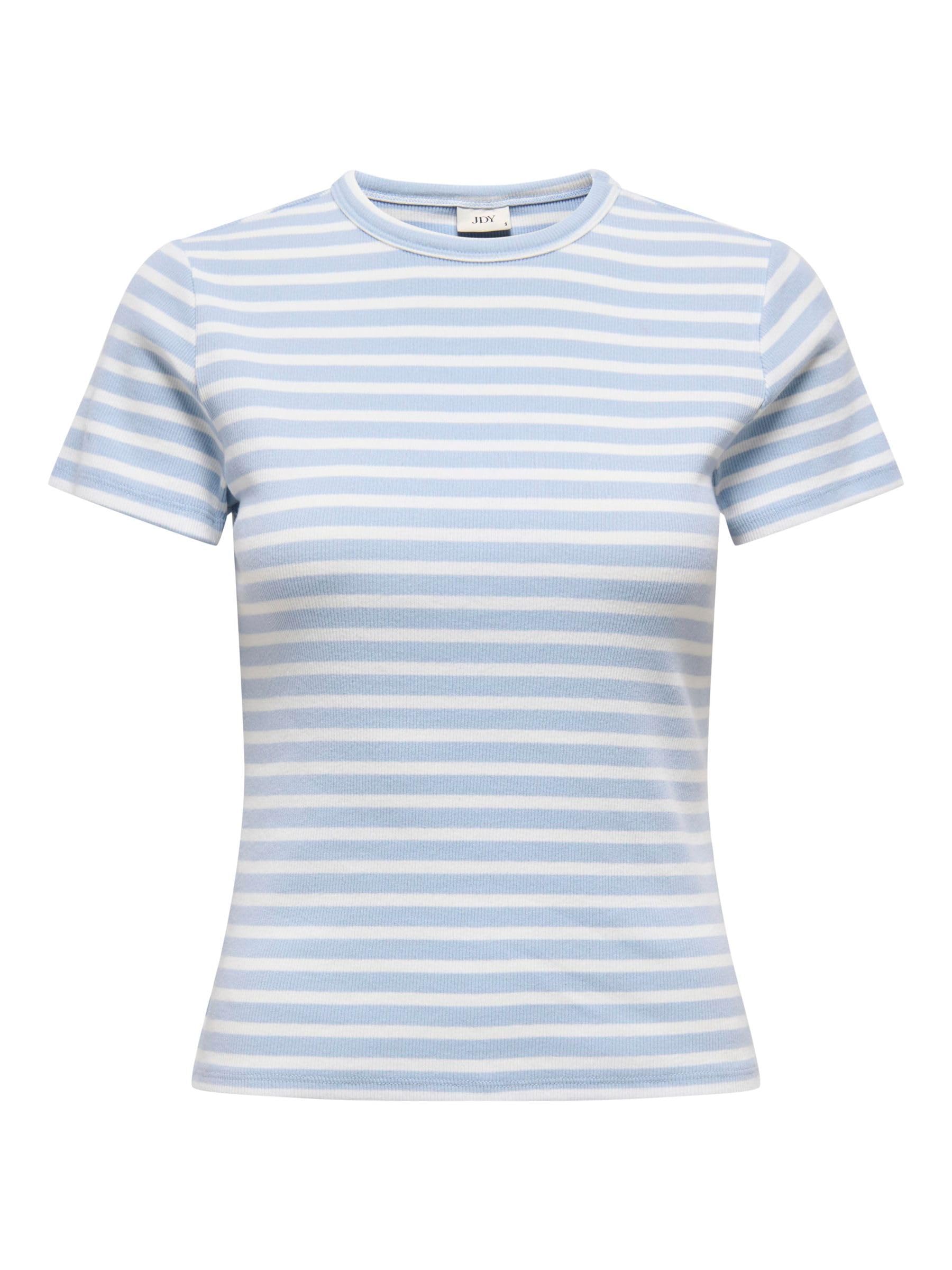 JDY JDYSOLAR Women's Basic Striped T-Shirt Round Neck Fashion Top