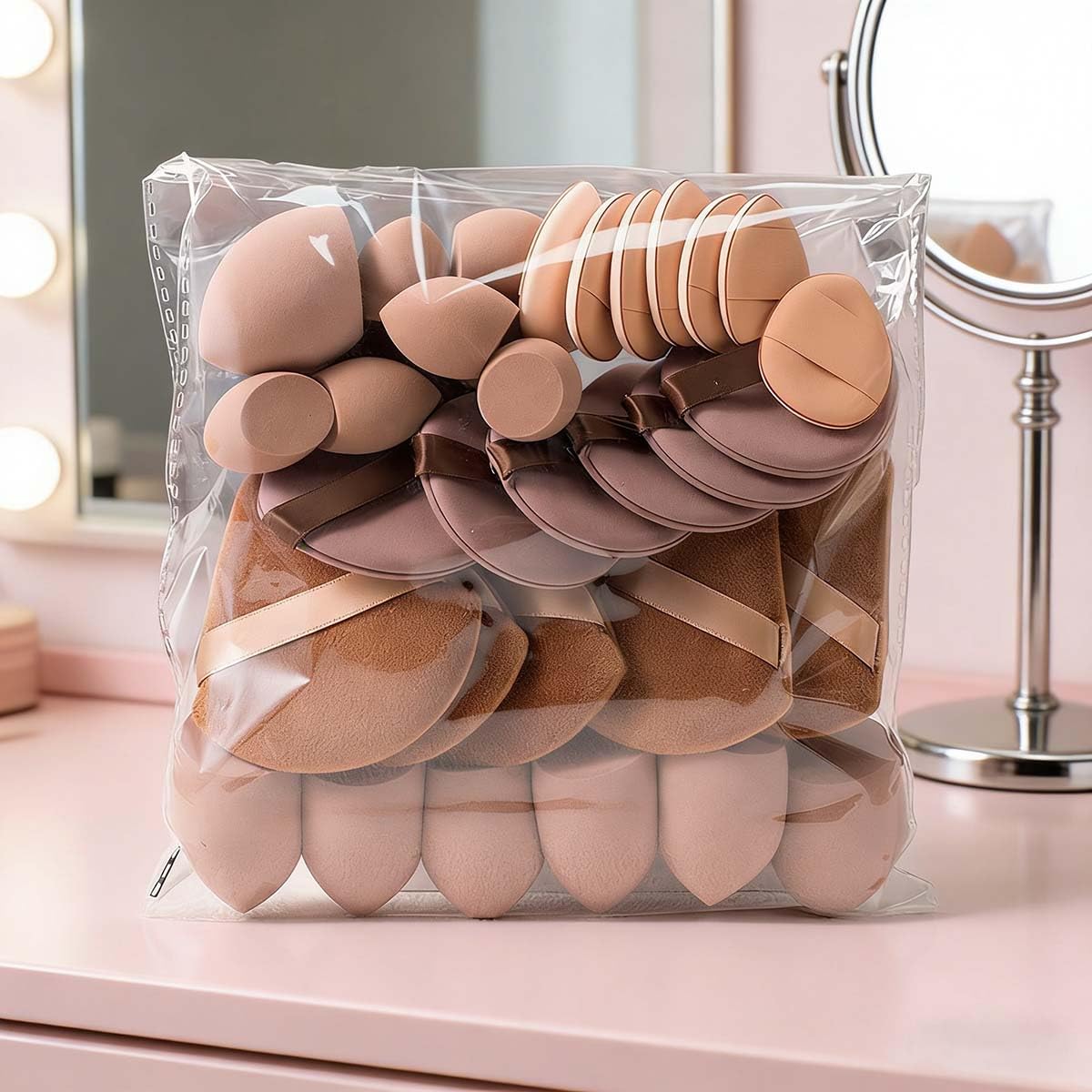 35 Pcs Beauty Blender Makeup Sponge, Makeup Sponge Puff, Smooth Finish for Perfe