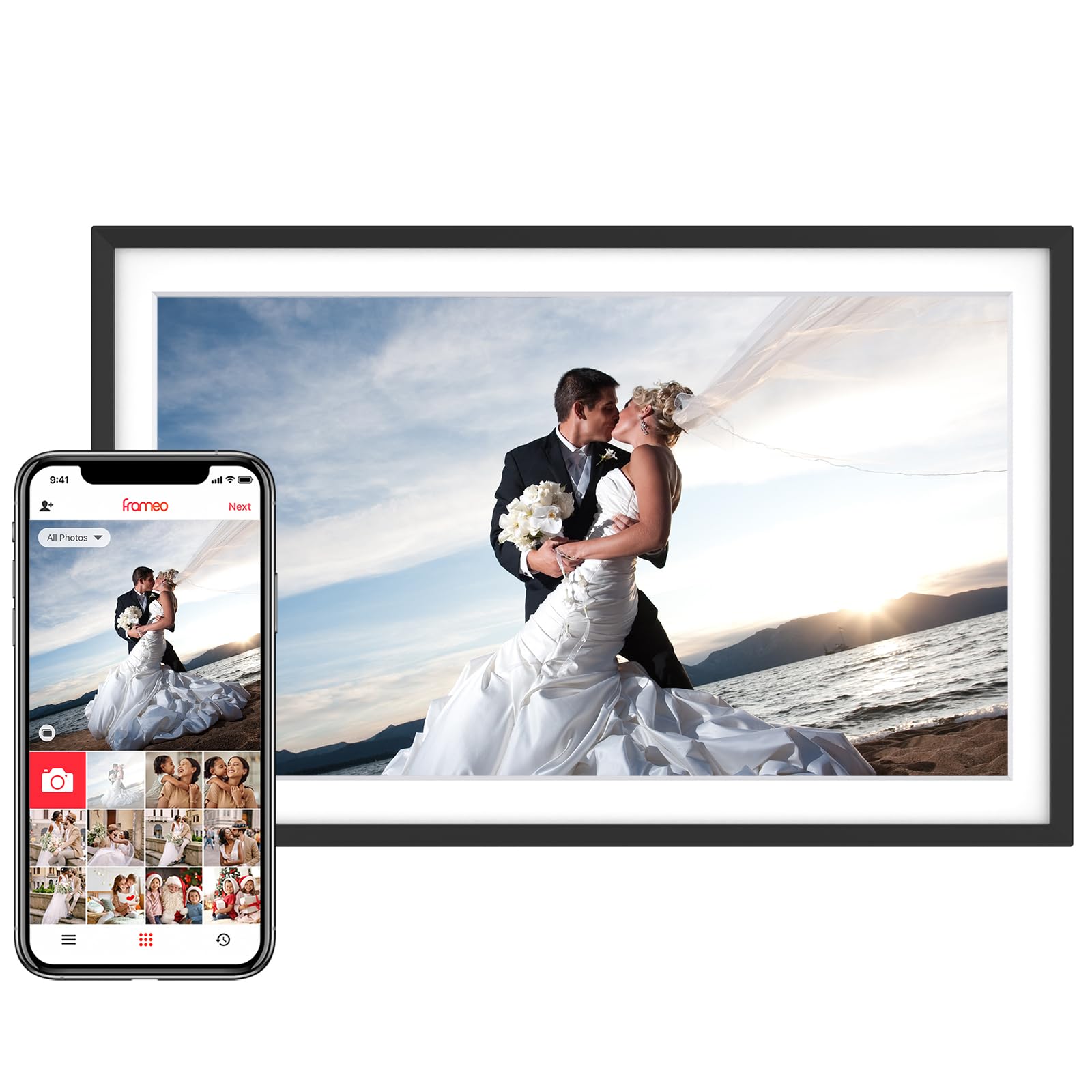 Skyrhyme 15.6'' Digital Picture Frame with 1920x1080 IPS Touch Screen, 32GB Fram