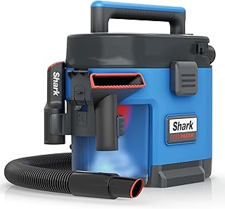 Shark VS100 MessMaster Portable Wet Dry Vacuum, Small Shop Vac, 1 Gallon Capacity, Corded, Perfect for Pets & Cars, AnyBag Tech, Self-Cleaning, for Tough Wet & Dry Messes, Light Blue (Renewed)