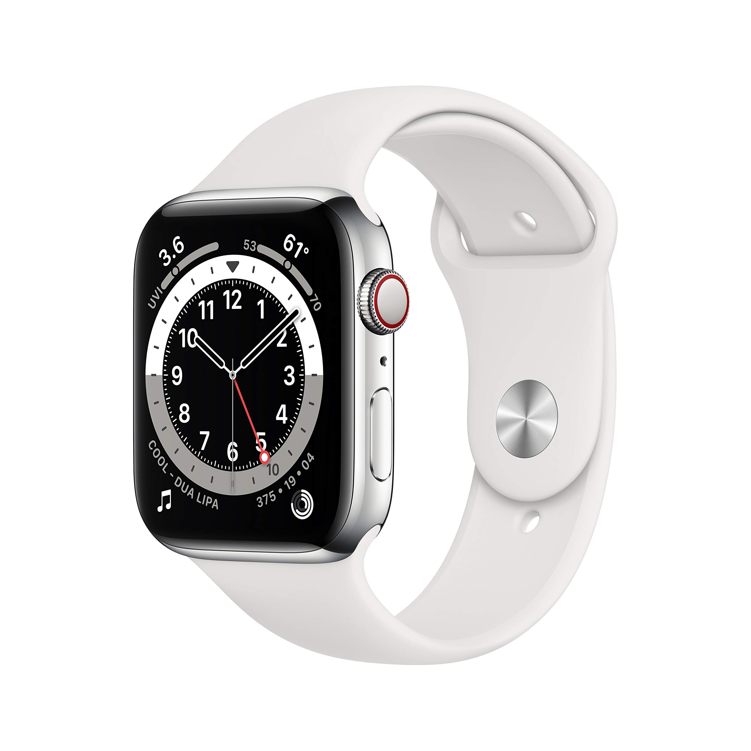 Apple Watch Series 6 (GPS + Cellular, 44mm) - Silver Stainless Steel Case with W