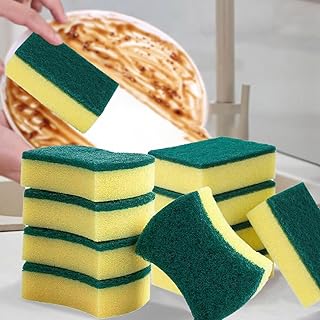 Heavy Duty Kitchen Sponge, 10 Pack Kitchen Cleaning Sponges, Anti-Scratch Kitchen Sponges for Dishes, Pans and Cleaning